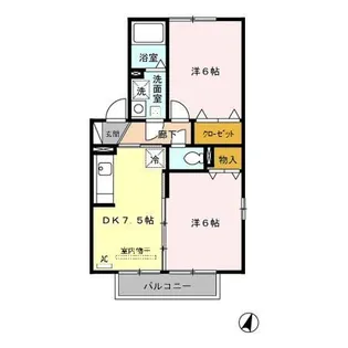 シャルマンわかば B棟【2階】の間取り