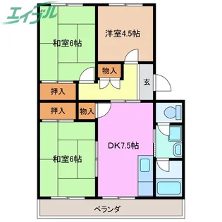 コーポ山路【3階】の間取り