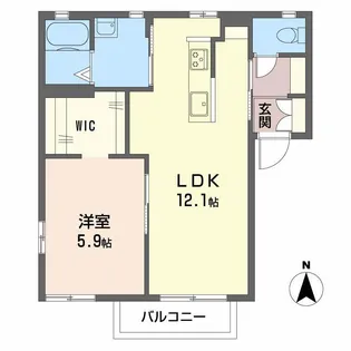 ディアスミナミ A【1階】の間取り