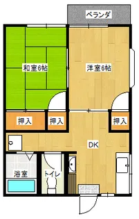 ハイツ石喜A棟【2階】の間取り
