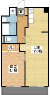 フロンティア八天【4階】の間取り