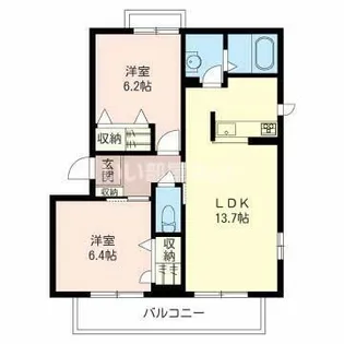 ヴィラ・イーストB【2階】の間取り