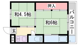 ビレッジハウス朝日ヶ丘【2階】の間取り