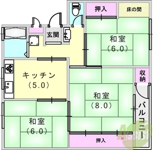 渦ヶ森コーポ4号館【2階】の間取り