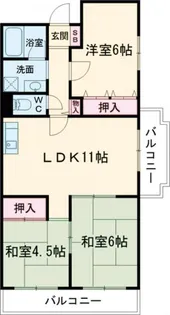 フローラル生駒【5階】の間取り