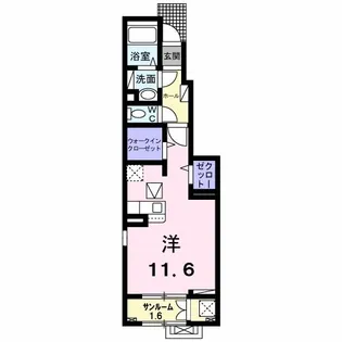 ルーエ西本成寺II【1階】の間取り