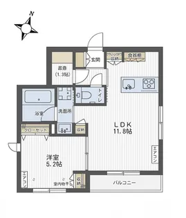 HEBEL MAISON 一角洞【2階】の間取り