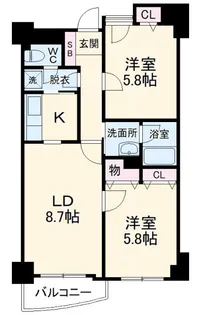 ヴィサージュ橋本【4階】の間取り