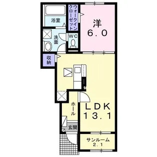ヴィラ ベルディ II【1階】の間取り