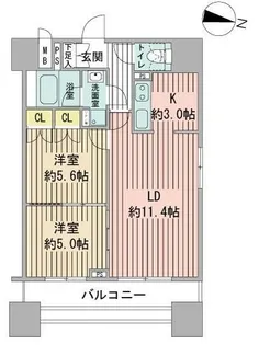 パークアクシス札幌植物園前【9階】の間取り