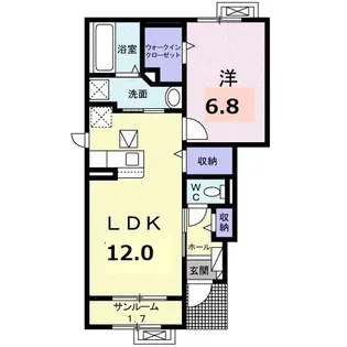 ドミール武生【1階】の間取り