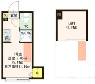 1st Place 松庵【2階】の間取り