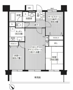 KS桜川【1階】の間取り