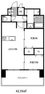 プレサンス神戸長田マリエント【8階】の間取り