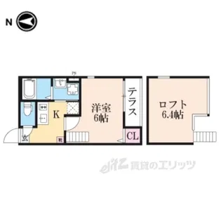 ハーモニービレッジ深草【1階】の間取り