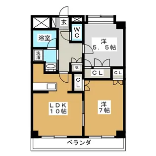 アンソレイユ名取【2階】の間取り