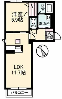 シャーメゾンAOI【1階】の間取り