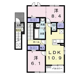 プリムヴェール ヒルズ III【2階】の間取り