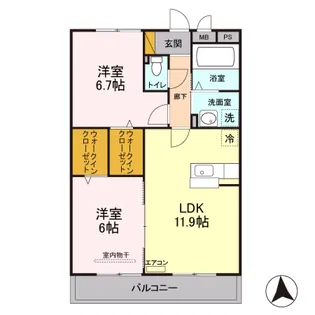 ロイヤルガーデンすみれ野 A【1階】の間取り
