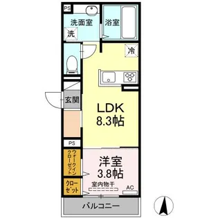 メルベーユ寺町【1階】の間取り