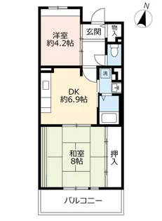 URアルビス五月ヶ丘【1階】の間取り