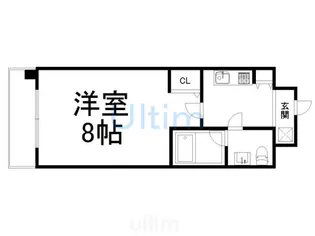 グランドパレス西院 東館【9階】の間取り