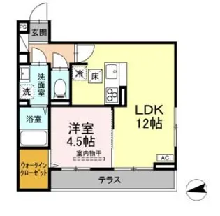山梨県甲斐市富竹新田【アパート】の間取り