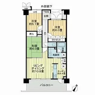 サーパス城南けやき通り【3階】の間取り
