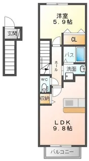 ポートルシパー【2階】の間取り