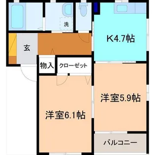 サンフラワーM A棟【1階】の間取り