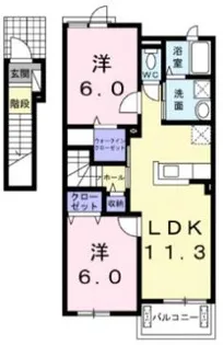 メープルハウスA棟【2階】の間取り