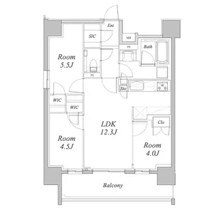 オープンレジデンシア丸の内 THE COURT【11階】の間取り