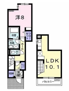 広島県広島市安佐北区亀山4【アパート】の間取り