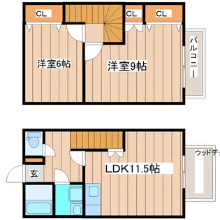 宮城県宮城郡利府町神谷沢字金沢【一戸建】の間取り