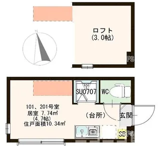 東京都板橋区仲町【アパート】の間取り