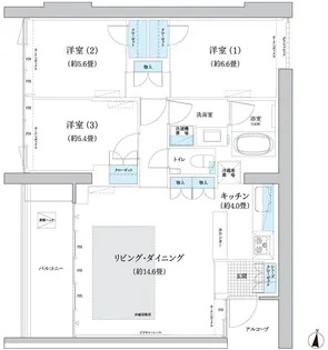 ガーデニエール砧 WEST【4階】の間取り