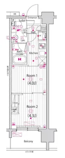 ガーラ・アヴェニュー東大島【11階】の間取り