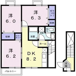 青空館A【2階】の間取り
