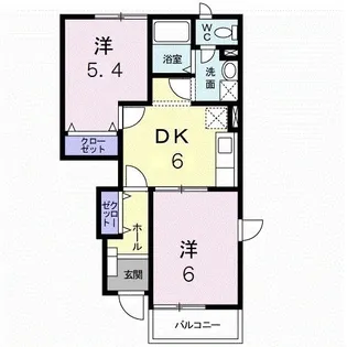 アンソレイエA【1階】の間取り