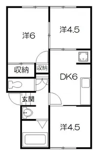ハイツディージー【1階】の間取り