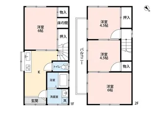 埼玉県所沢市大字上安松【一戸建】の間取り