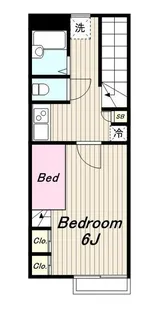 レオパレスメルベーユII(26740)【2階】の間取り