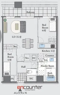 勝どき ザ・タワー【44階】の間取り