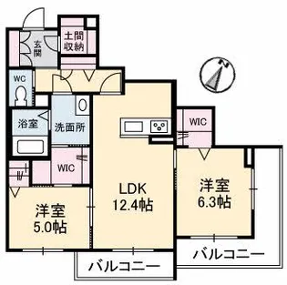 シャエム【2階】の間取り