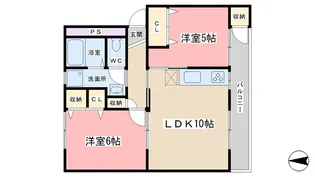 緑山荘A棟【2階】の間取り