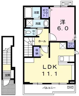 サンワハイツ・F【2階】の間取り