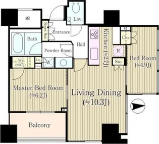 パークタワー芝公園【16階】の間取り