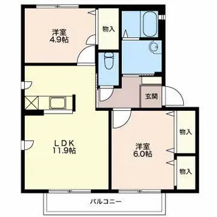 アザレアコート B【1階】の間取り