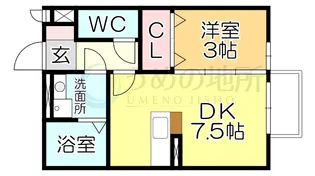 マリーモナリエ【1階】の間取り