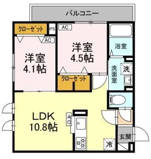 セレスティア栗原【2階】の間取り